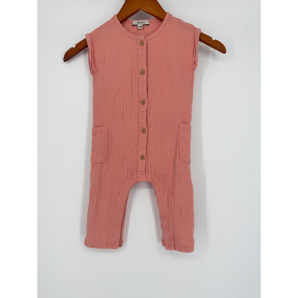 Quince Baby Girls Romper 12-18 months Organic Cotton Cottagecore Minimalist Boho